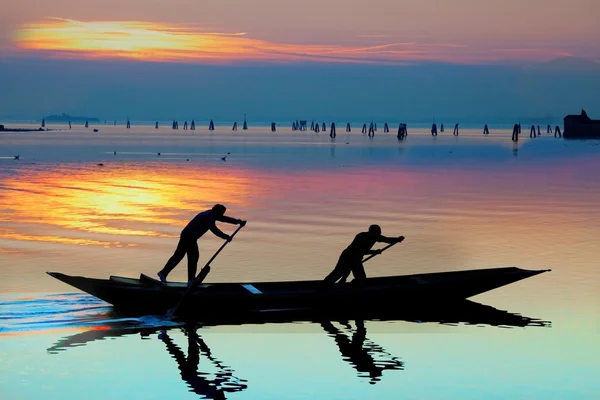 Venedik günbatımı siluet — Stok fotoğraf