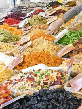 sayaç renkli kurutulmuş meyve