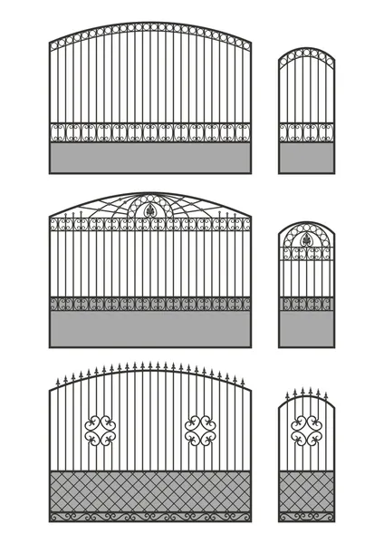 Puerta forjada, wicket y valla — Archivo Imágenes Vectoriales
