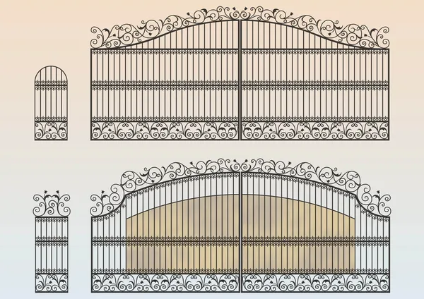 Porta forjada e postigo —  Vetores de Stock