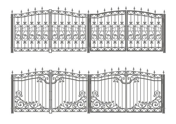 Puerta y valla forjada — Archivo Imágenes Vectoriales