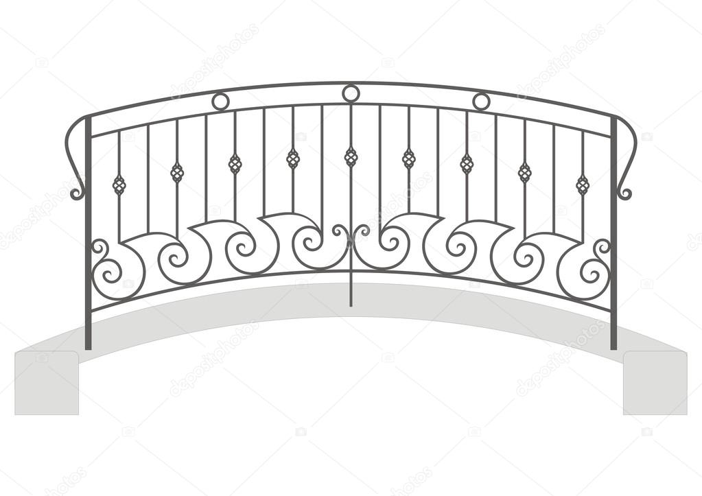 Vector wrought iron bridge