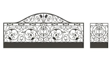 Forged gate, wicket and fence clipart