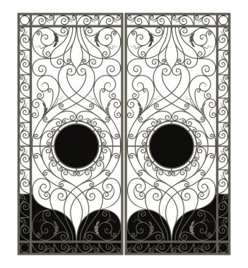 Forged gate with leaves clipart