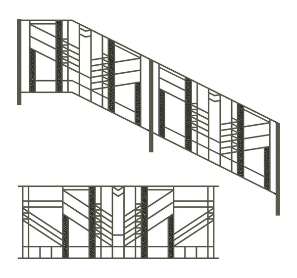 Clôtures et escaliers en fer garde-corps — Photo