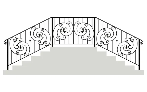 Wrought iron stairs railing — Stock Photo, Image