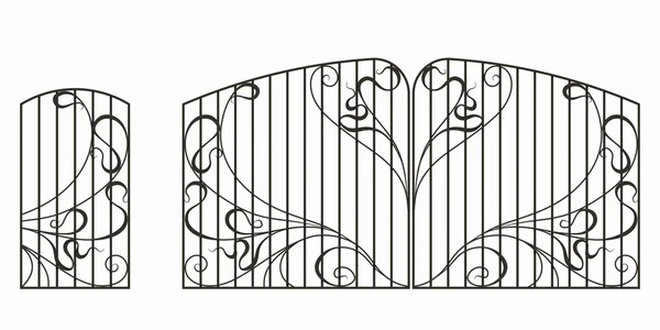 Ковані ворота, хвіртка і паркан — стокове фото