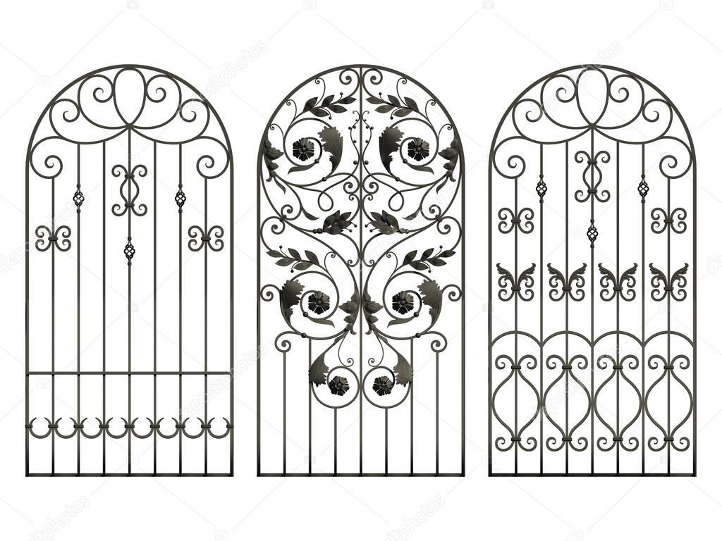 Iron fences with flowers and leaves
