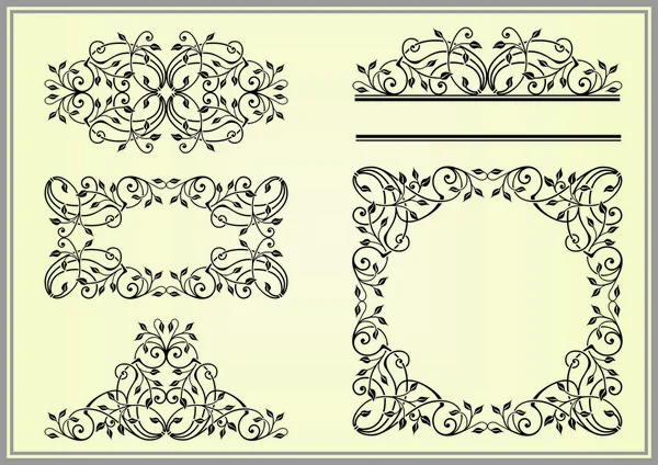 Векторний набір: каліграфічні елементи дизайну та оздоблення сторінки — стоковий вектор