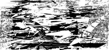 Siyah beyaz desenli sıkıntılı bir arka plan. Noktalar, lekeler, çizikler ve çizgiler. Soyut resimleme.