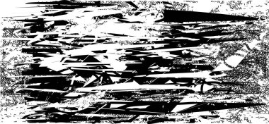 Siyah beyaz desenli sıkıntılı bir arka plan. Noktalar, lekeler, çizikler ve çizgiler. Soyut resimleme.