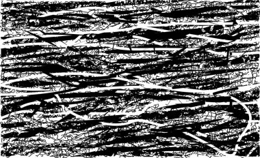 Siyah beyaz desenli sıkıntılı bir arka plan. Noktalar, lekeler, çizikler ve çizgiler. Soyut resimleme.