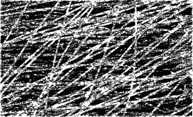 Siyah beyaz desenli sıkıntılı bir arka plan. Noktalar, lekeler, çizikler ve çizgiler. Soyut resimleme.