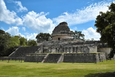 El Caracol Gözlemevi, Maya şehrinin kalıntıları Chichen Itza, Meksika.