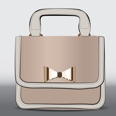 Elegant magenta woman leather handbag clipart