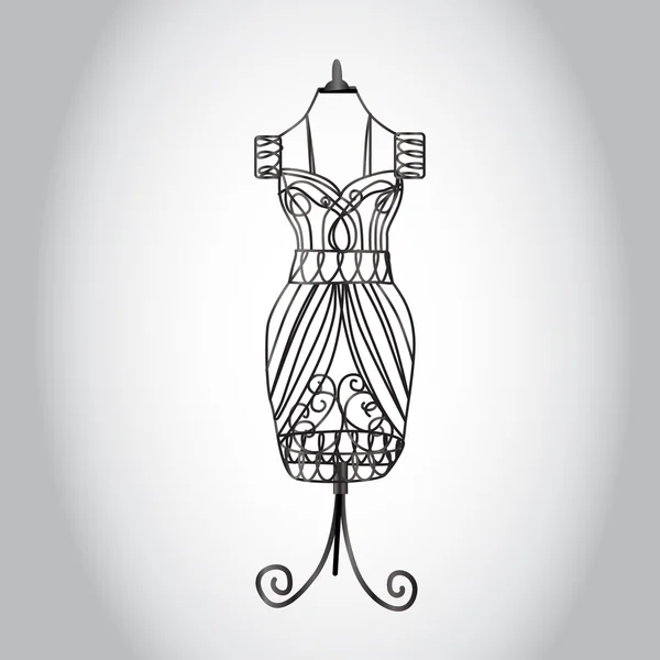 Gancho de vestido de metal vintage — Vector de stock