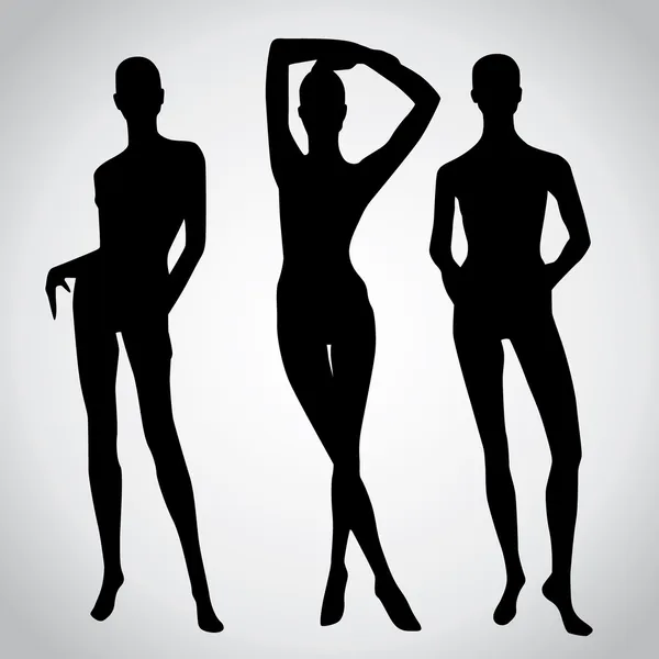 Girls Sexyphoto Beautiful Girls Silhouettes — Stock