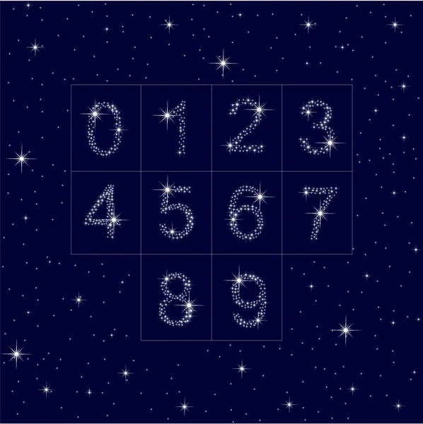 The numbers of stars — Stock Vector