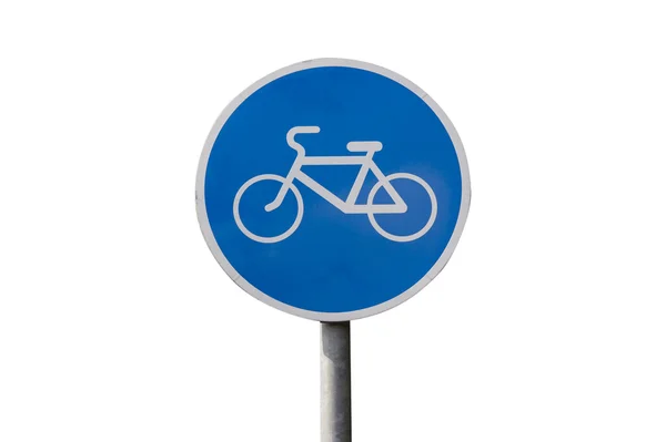 Na białym tle rowerów pasa znak — Zdjęcie stockowe
