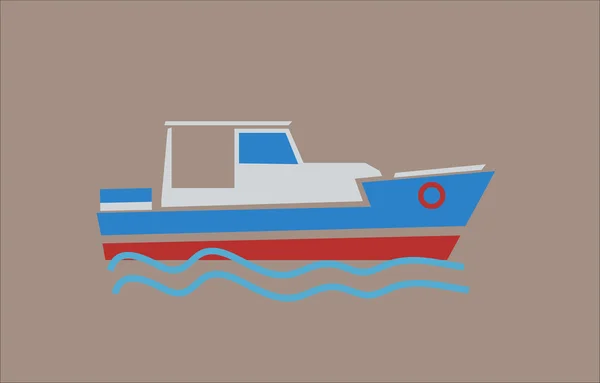 Diseño plano del barco — Archivo Imágenes Vectoriales