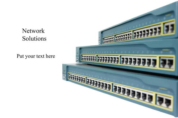 Купка мережевих комутаторів Ліцензійні Стокові Зображення