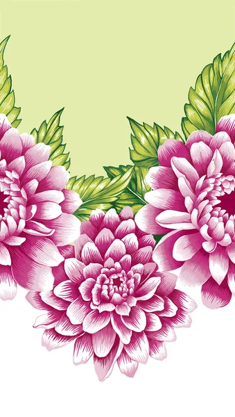 Nahtloses Pfingstrosendesign rosa und grün — Stockfoto