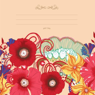 haşhaş çiçeği kartı