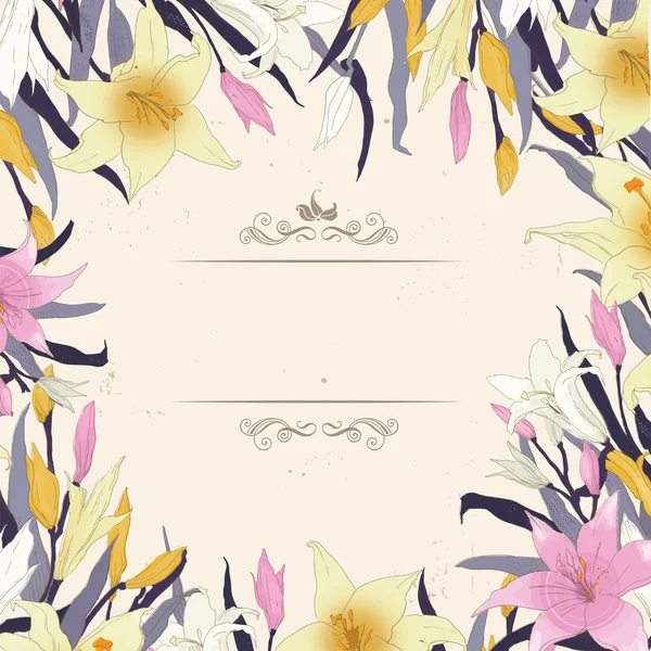 Tarjeta Lilly — Vector de stock