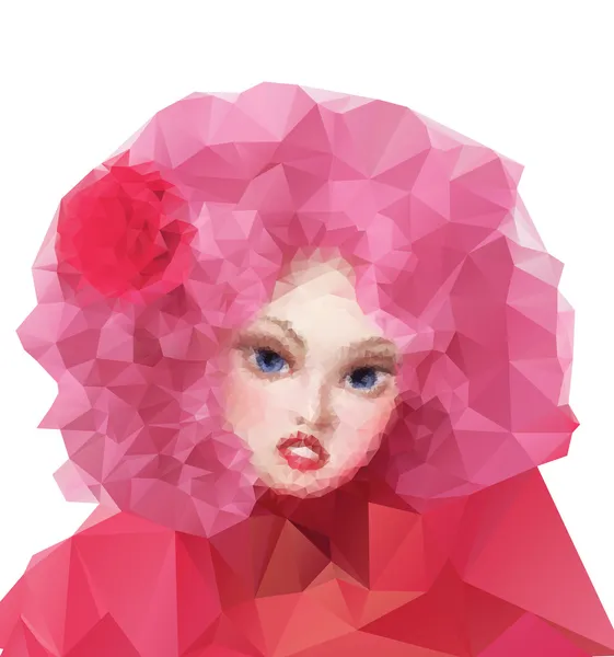 Dívka s růžovými vlasy — Stockový vektor