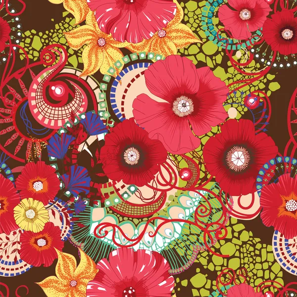 Poppy pattern — Stock Illustration Poppy pattern Royalty Free Stock Illustrations