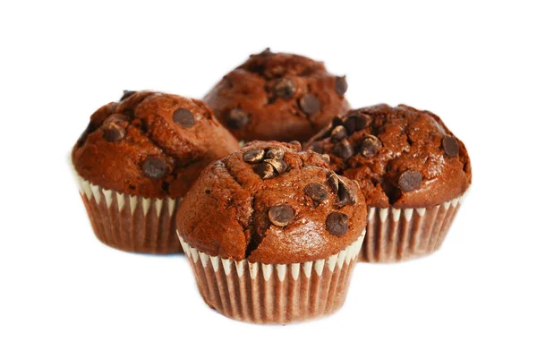 Four chocolate muffins — Stock Photo, Image