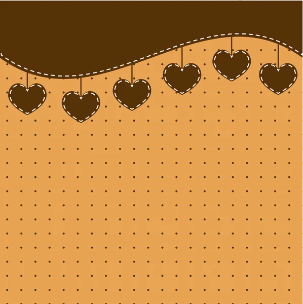 棕色背景用的心 — 图库矢量图片