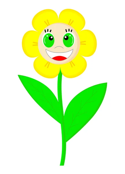 Divertida sonrisa flor — Vector de stock