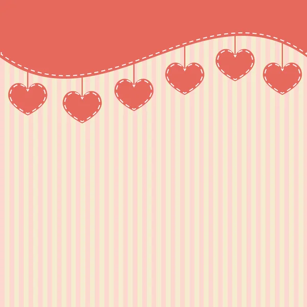 Ροζ φόντο με καρδιές — Διανυσματικό Αρχείο