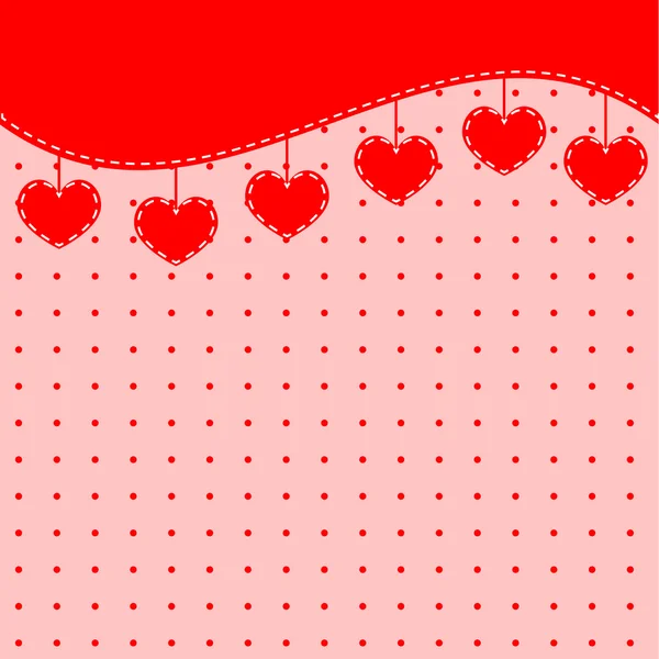 Red background with hearts — Stock Vector