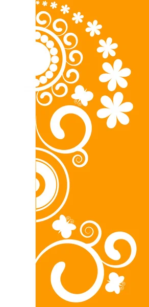 Bellissimo bordo floreale arancione — Vettoriale Stock