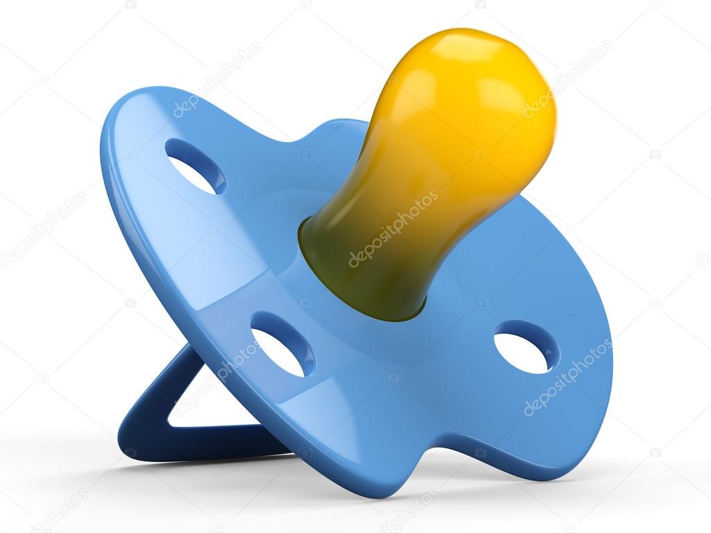 3D Baby's dummy on white isolated background.
