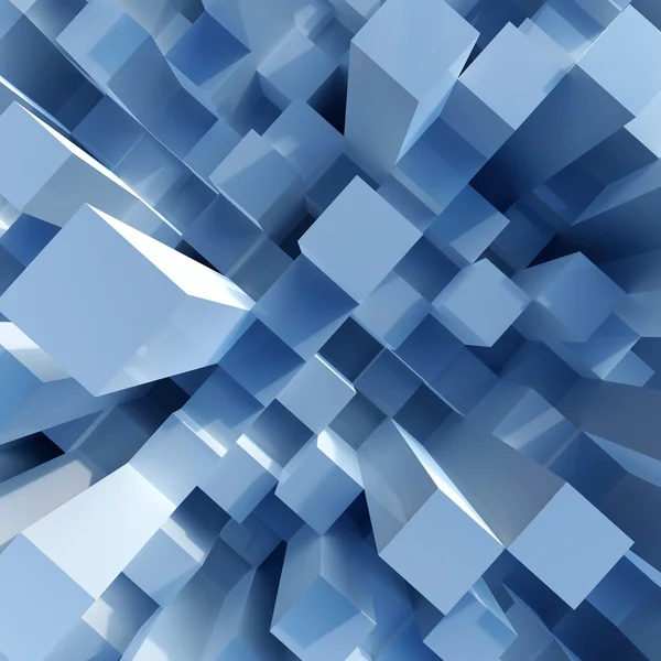 Gambar abstrak dari latar belakang kubus dengan nada biru — Stok Foto