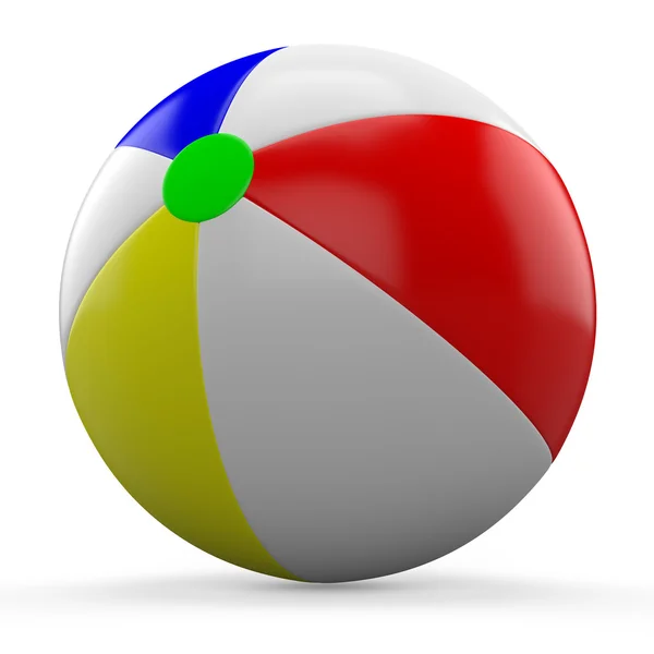 Single beach ball isolated on white background — Stock Photo, Image