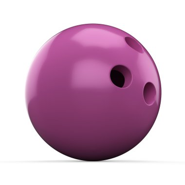 beyaz zemin üzerine pembe 3D bowling topu