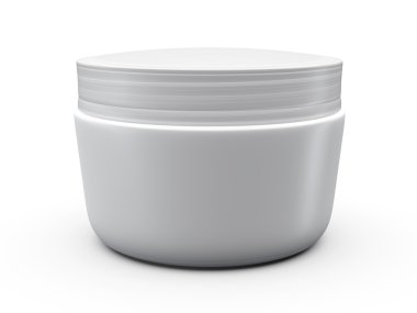 3D krem kutusunun beyaz zemin üzerine