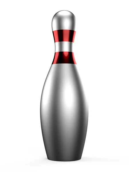 3D bowling pin na bílém pozadí — Stock fotografie