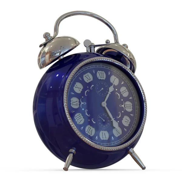 Reloj despertador vintage 3D... Fondo blanco aislado . — Foto de Stock
