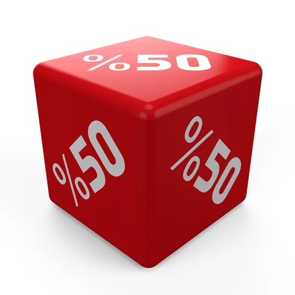 3d Discount Cube on white background — Stock Photo, Image