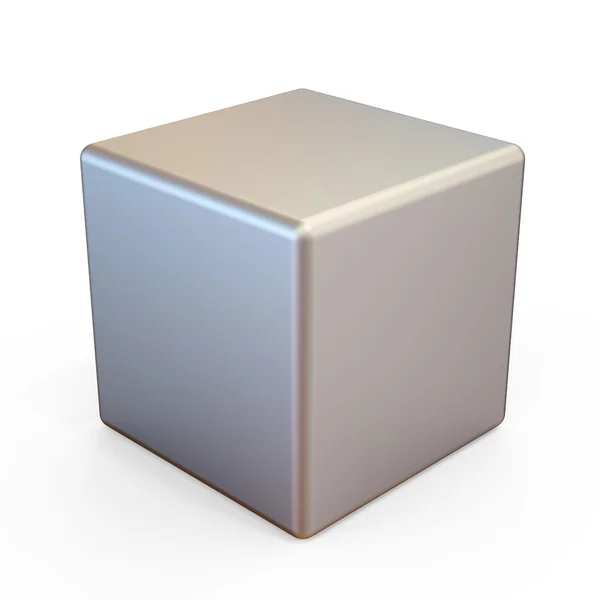 3d illustration of metal cube — Stock Photo, Image