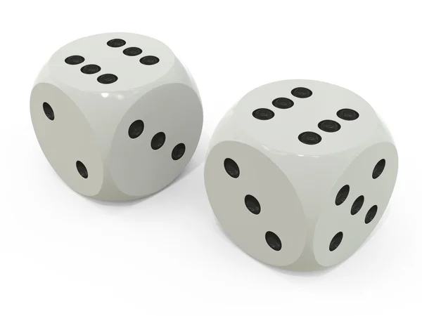 3D white dice — Stock Photo, Image