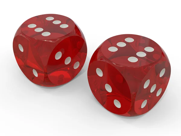 3D red dice — Stock Photo, Image