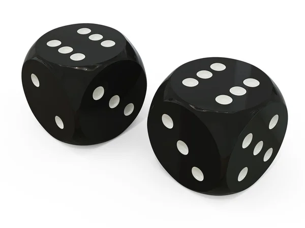3D black dice — Stock Photo, Image