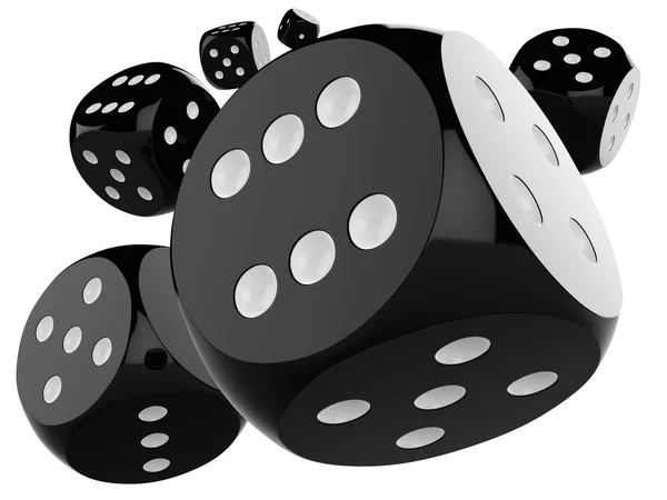 3D black dice — Stock Photo, Image