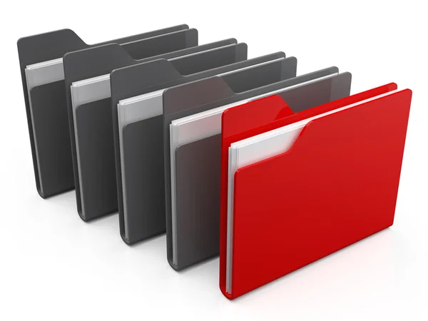 Row of folders and files. — Stock Photo, Image